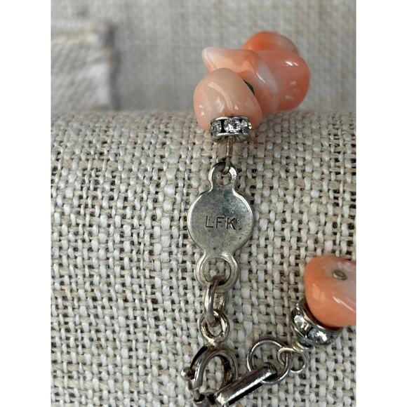 Lori Frantz-Koenig Orange Shell Bead Bracelet 8" #65103 - Picture 4 of 5